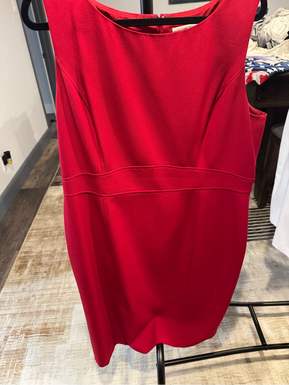 Kasper Red Sleeveless Sheath Dress